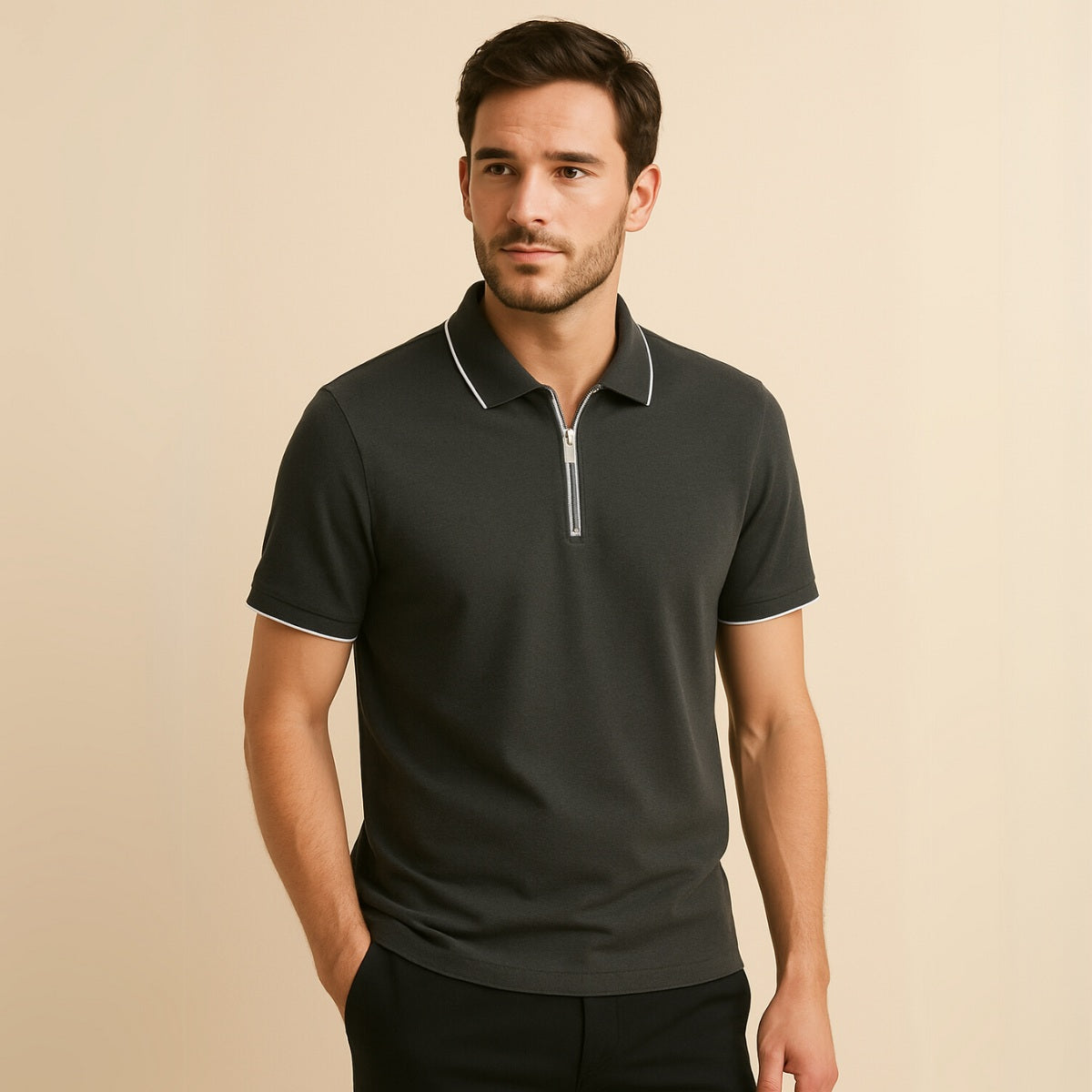 Camisa Polo com Zíper Old Money Masculina Premium