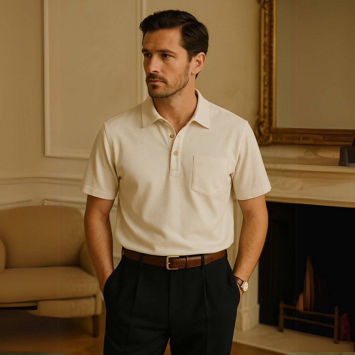 Camisa Polo de Linho Masculina Amalfi Leve e Elegante