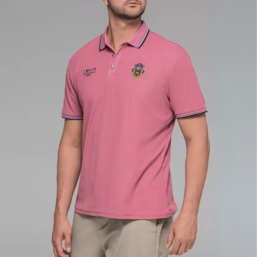 Camisa Polo Masculina Manga Curta Algodão Premium Casual Bordada