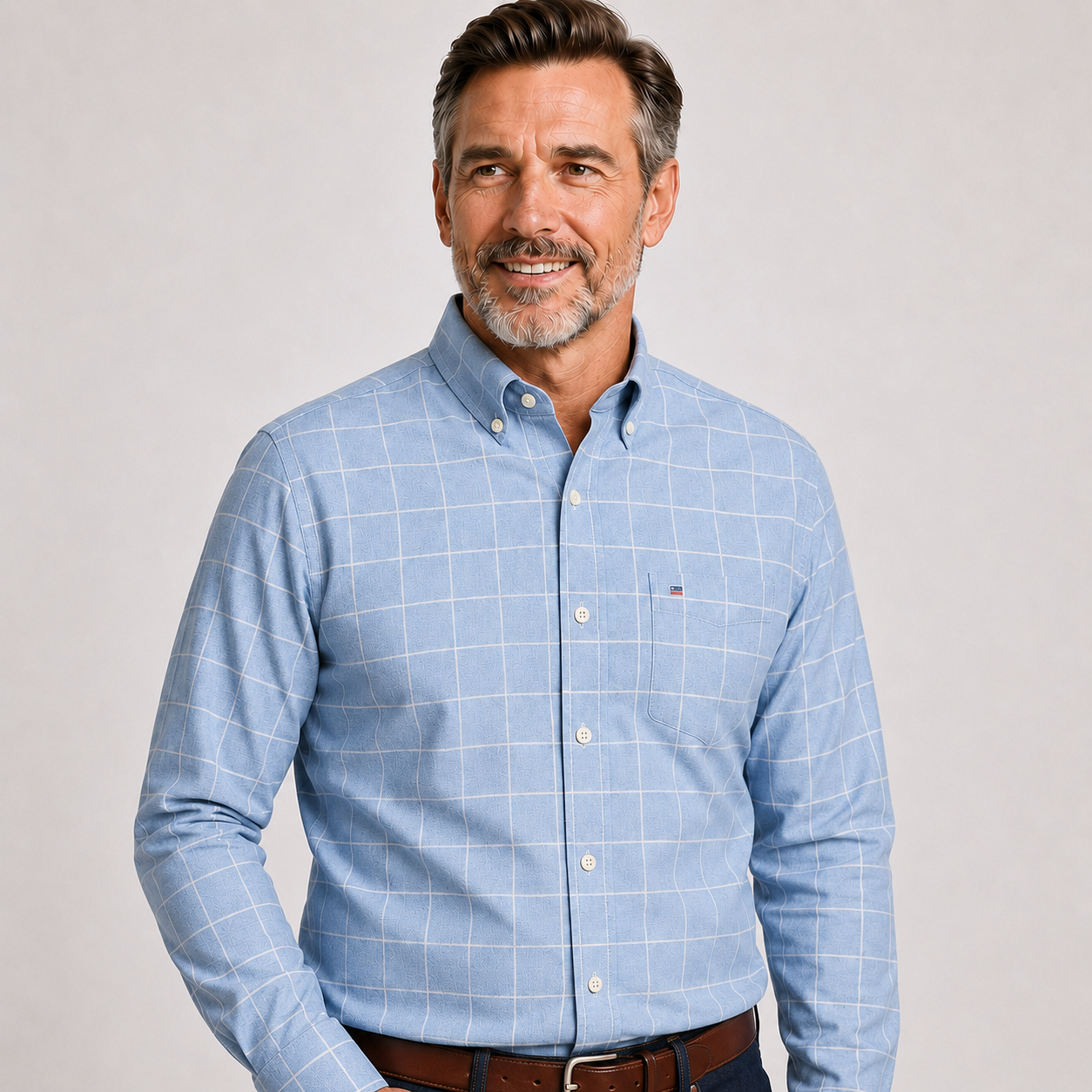 Camisa Masculina Xadrez Manga Longa 100% Algodão Padova