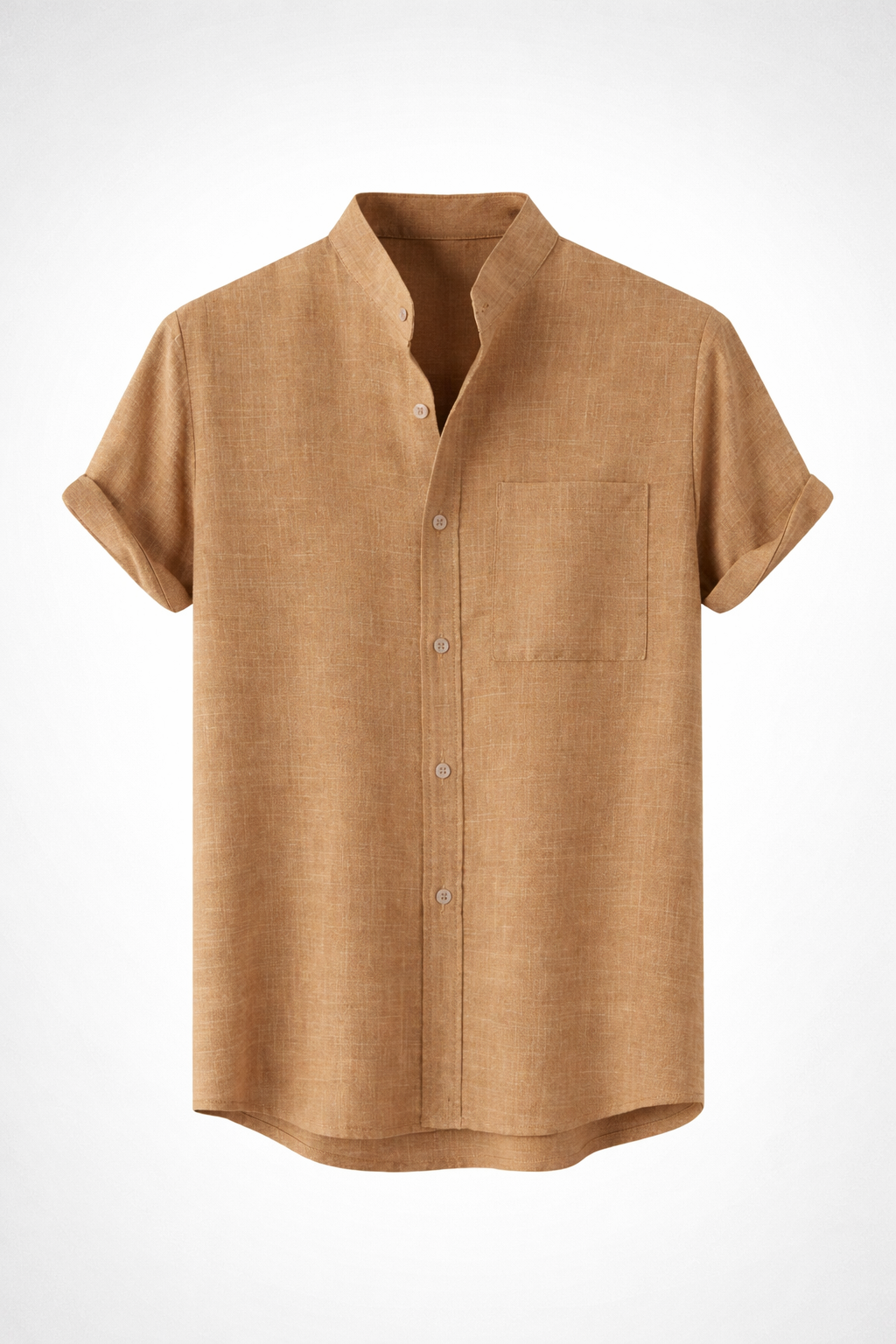 Camisa Masculina 100% Linho Gola Padre Manga Curta Amalfi