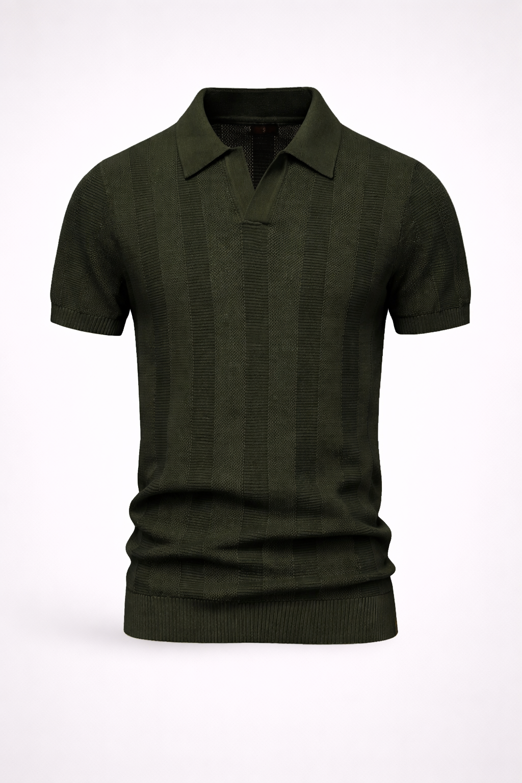 Camisa Polo Masculina Malha Canelada Slim Fit Perugia