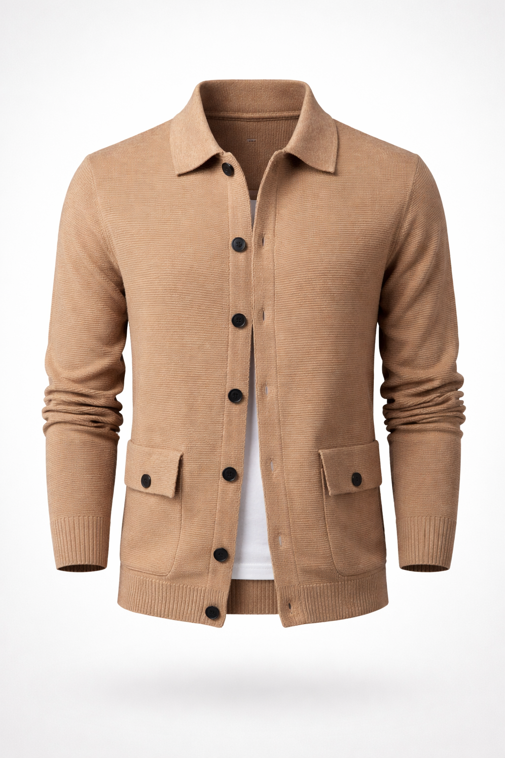 Cardigan Masculino Gola Virada Slim Fit Ravello