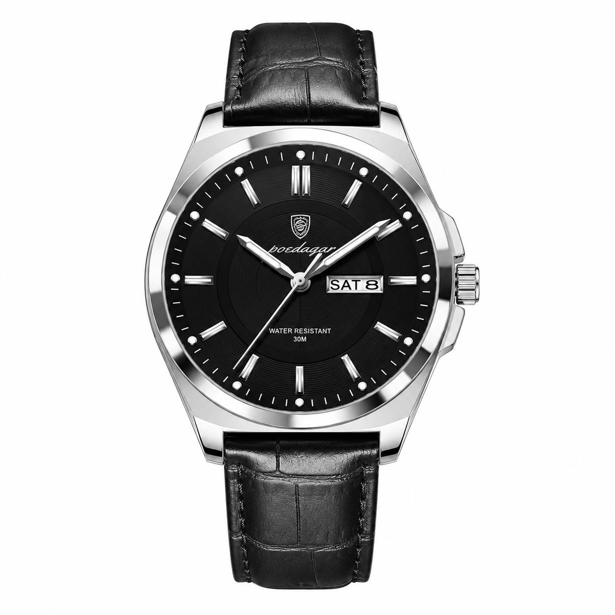 Relógio Masculino Aço Inoxidável Quartzo Bastione – cor Preto