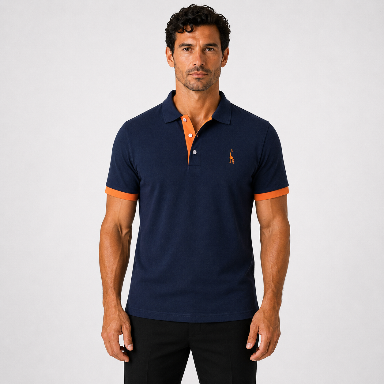 Camisa Polo Masculina Com Bordado Girafa Milão