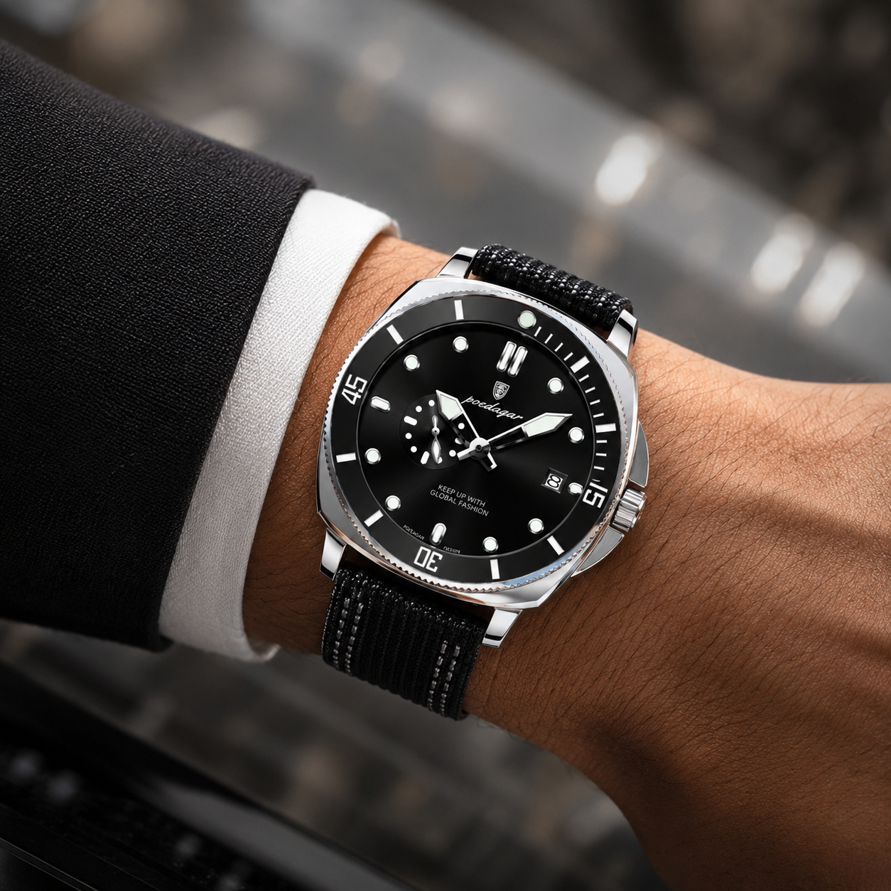 Relógio Masculino Pulseira de Nylon Quartzo Impero – foto 2