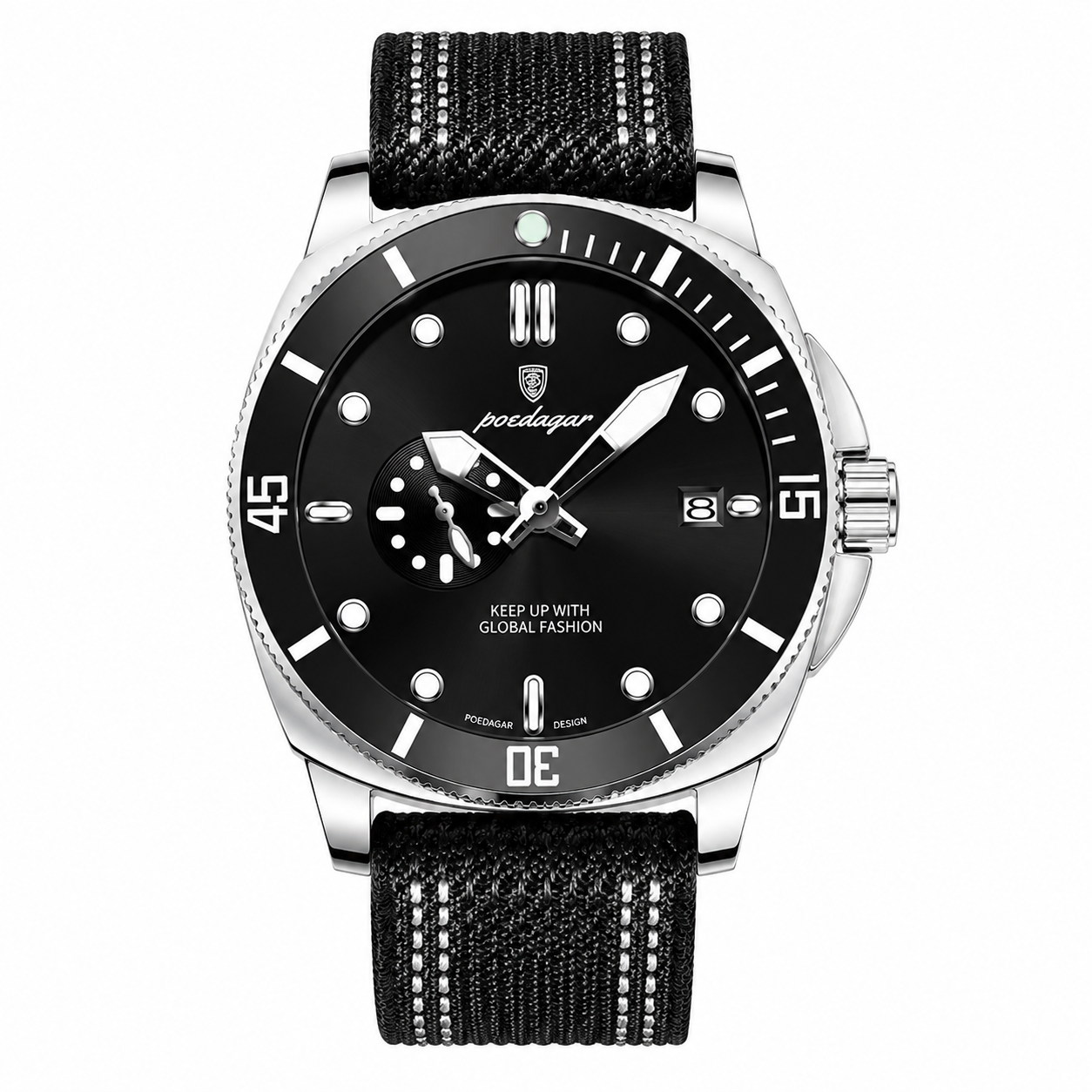 Relógio Masculino Pulseira de Nylon Quartzo Impero – cor Preto