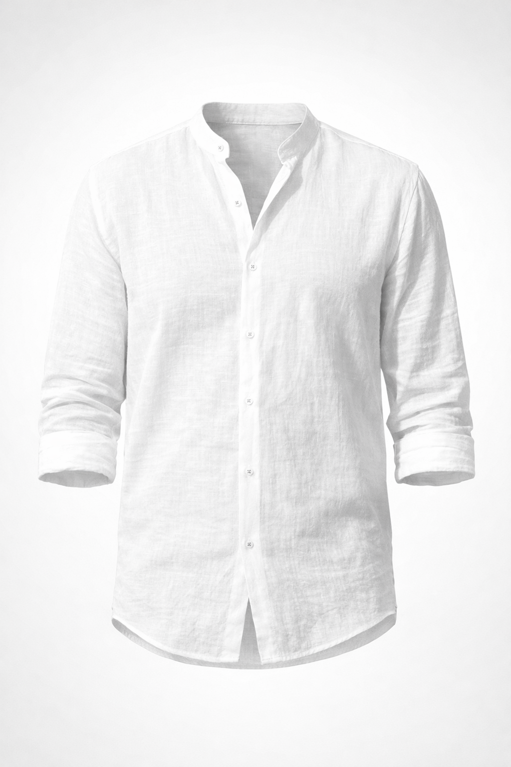 Camisa Masculina em Linho Gola Henley Manga Longa Sorrento