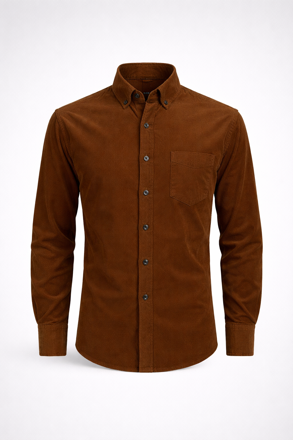 Camisa Masculina de Veludo Cotelê 100% Algodão Manga Longa Cremona