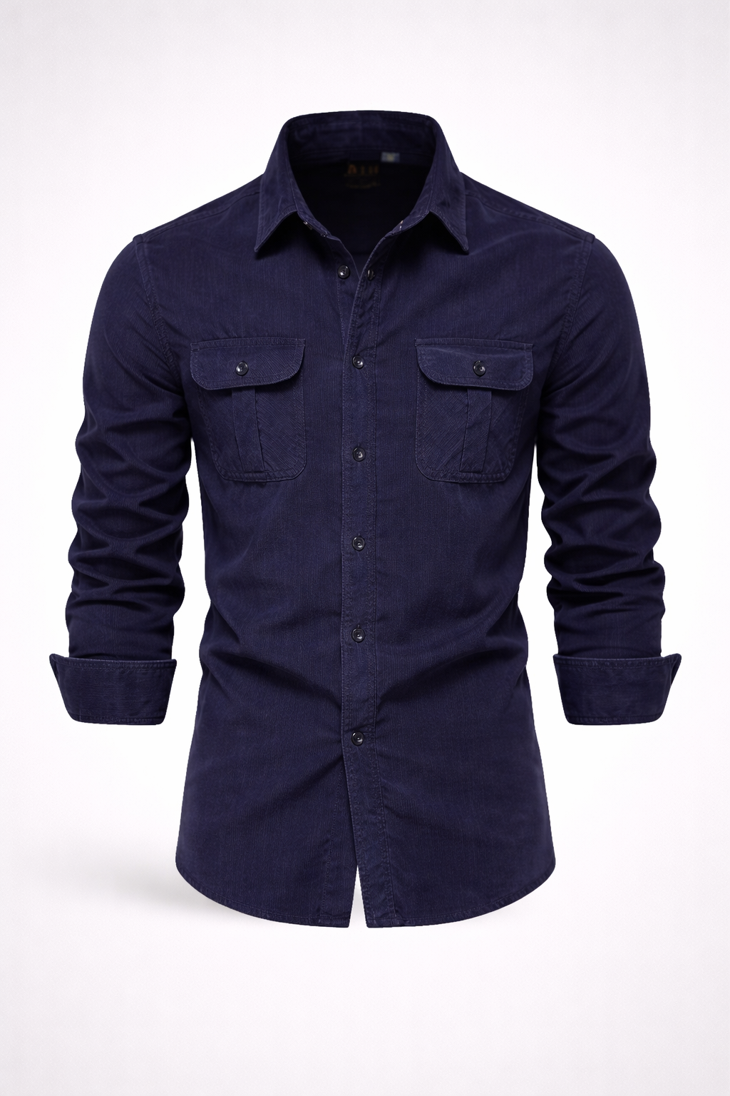 Camisa Masculina de Veludo 100% Algodão Slim Fit Manga Longa Módena