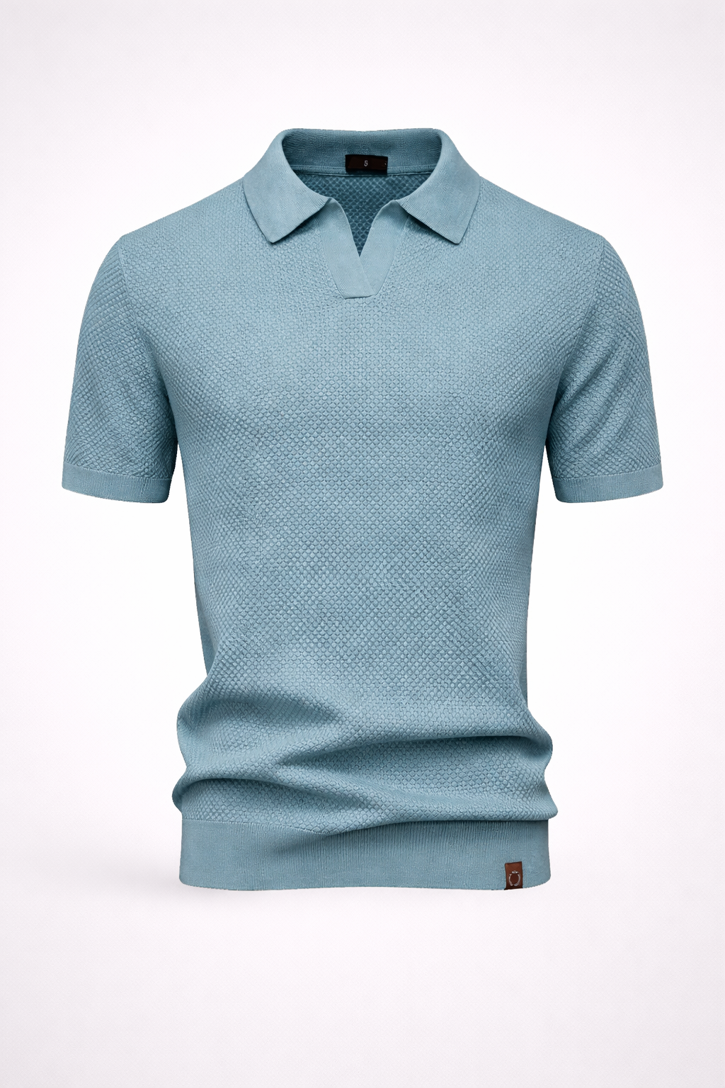 Camisa Polo Masculina Tricô Respirável Com Patch Casual Verona