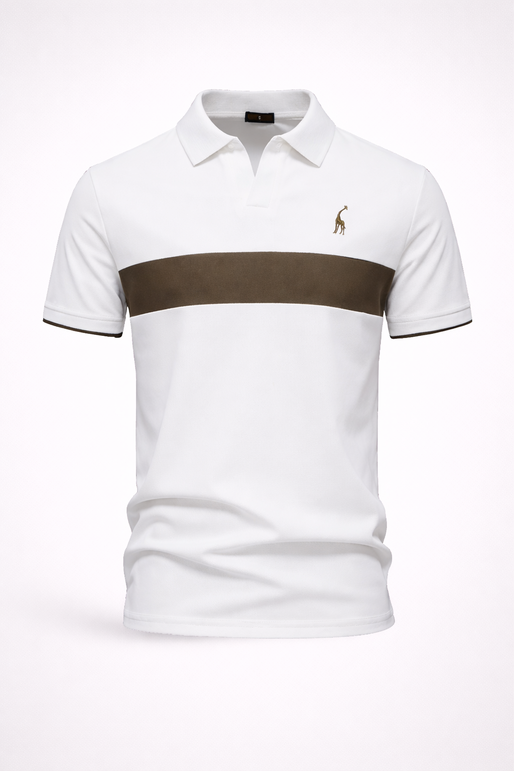 Camisa Polo Masculina Listrada Com Bordado Girafa Slim Fit Ravenna