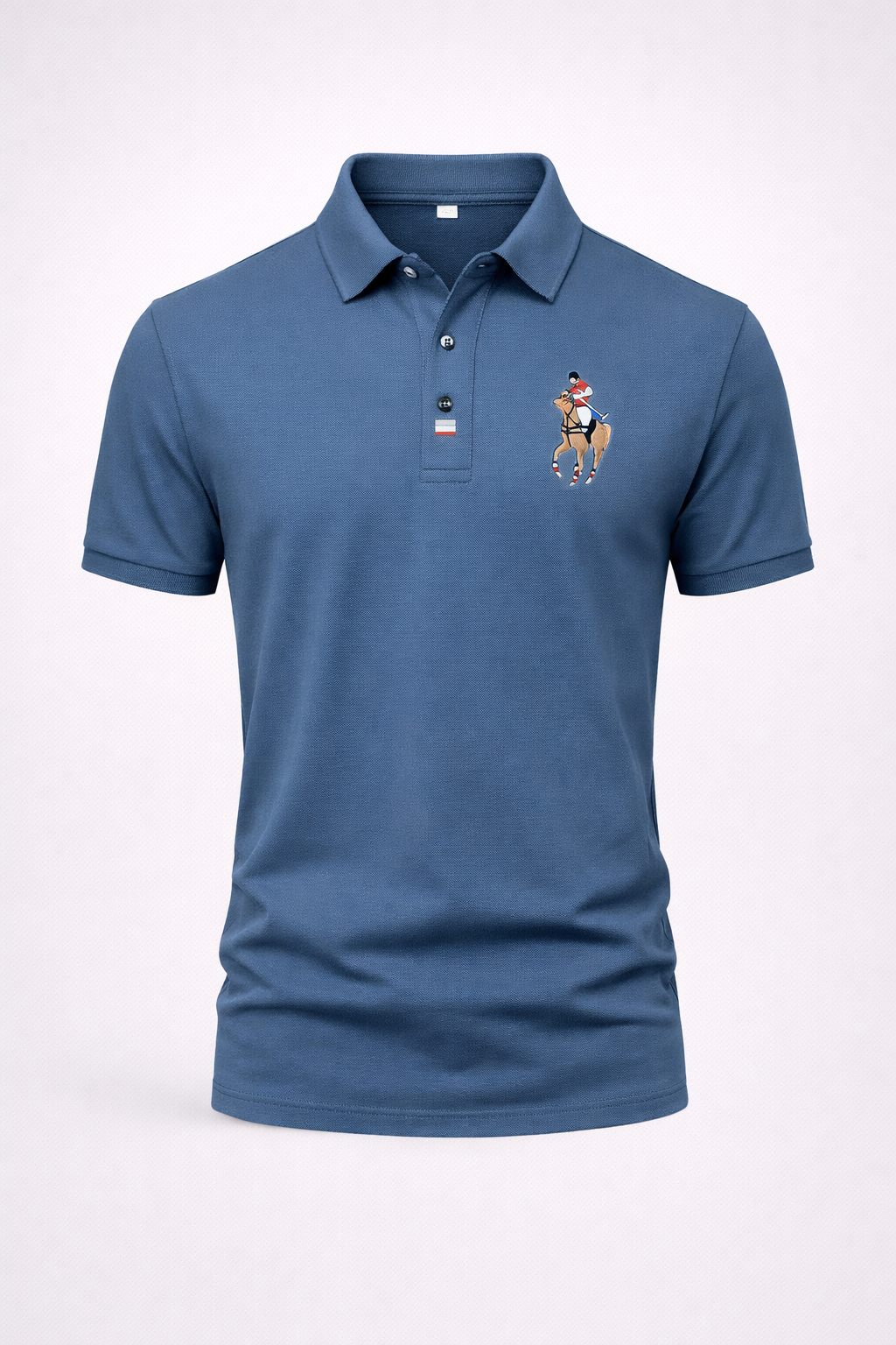 Camisa Polo Masculina Algodão Com Bordado Slim Fit Portuga