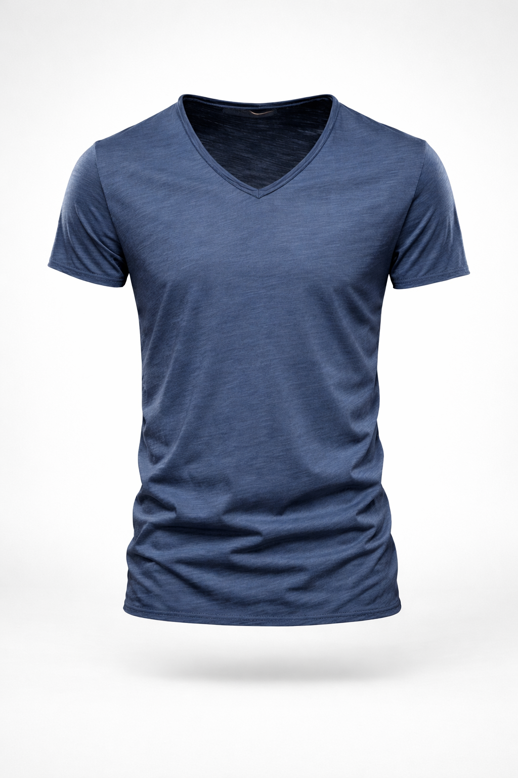 Camiseta Masculina 100% Algodão Slim Fit Gola V Brescia
