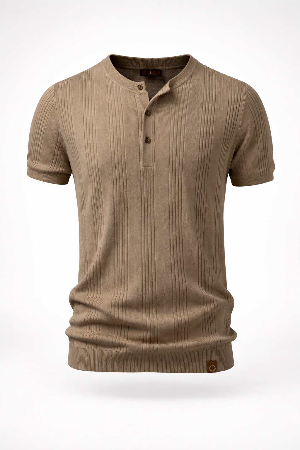 Camiseta Masculina Tricô Gola Henley Com Botões Amalfi