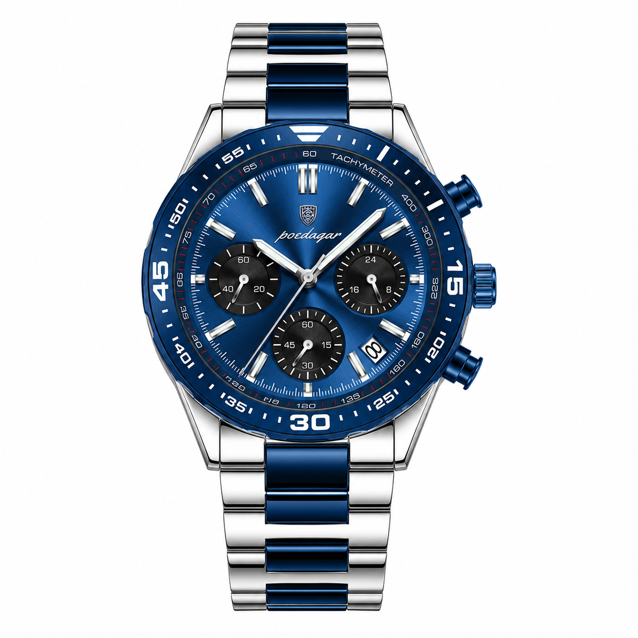 Relógio Masculino Aço Inoxidável Quartzo Belmonte – cor Azul