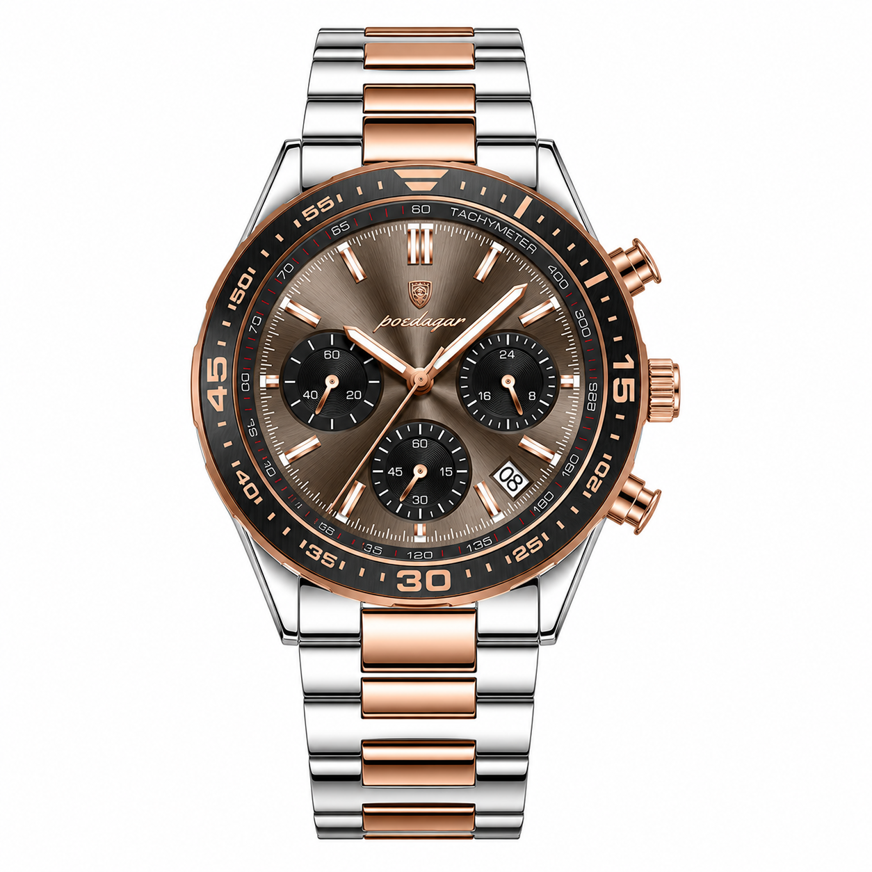 Relógio Masculino Aço Inoxidável Quartzo Belmonte – cor Ouro Rosa