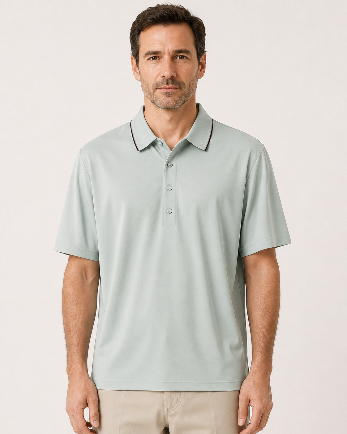 Camisa Polo Masculina em Seda Gelada Manga Curta Positano - foto principal