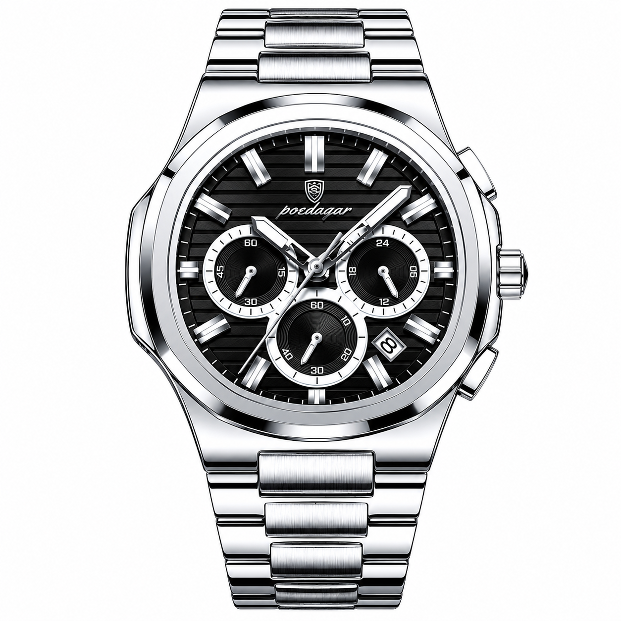 Relógio Masculino Aço Inoxidável Quartzo Imperiale – cor Preto