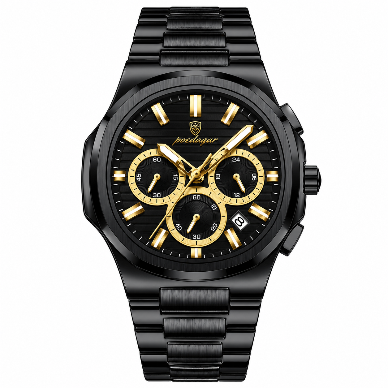 Relógio Masculino Aço Inoxidável Quartzo Imperiale – cor Preto Total