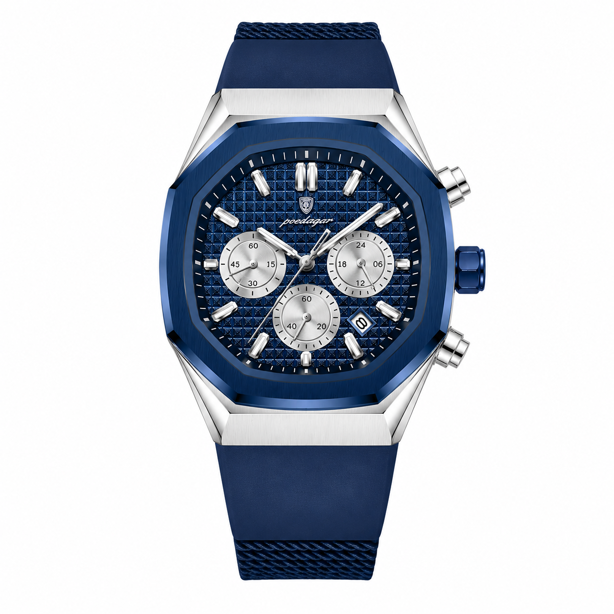 Relógio Masculino Pulseira de Silicone Premium Quartzo Lumina – cor Azul