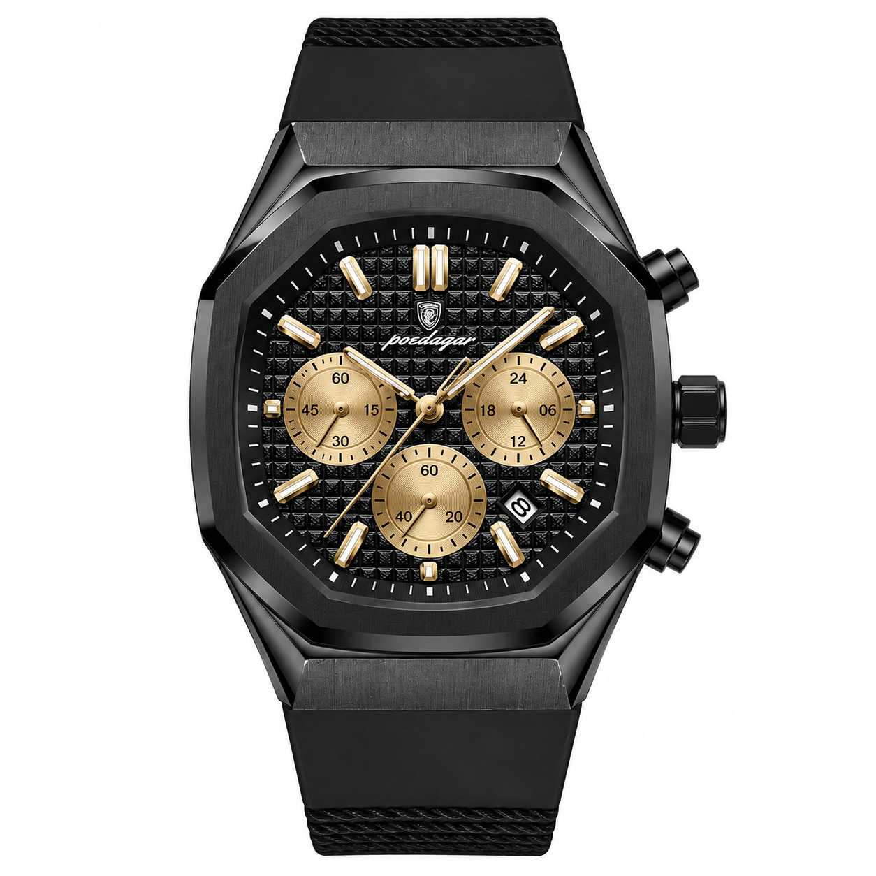 Relógio Masculino Pulseira de Silicone Premium Quartzo Lumina – cor Preto
