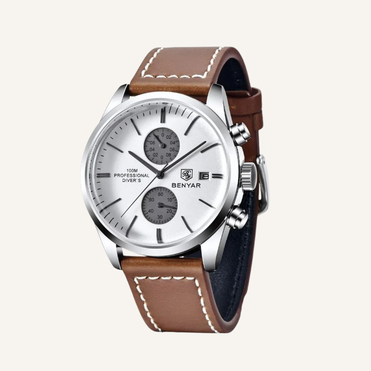 Relógio Masculino de Couro Marrom Classic Donatelli