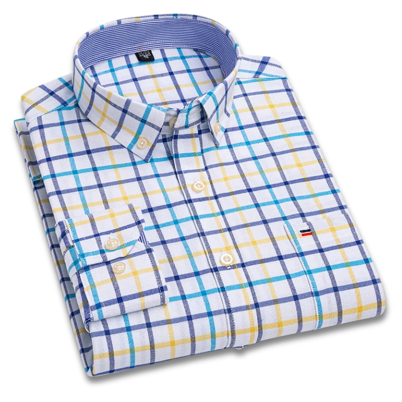 Camisa Masculina Xadrez Manga Longa 100% Algodão Color Udine