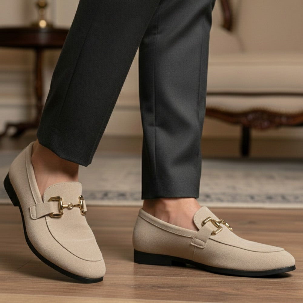 Mocassim Masculino de Camurça Luxury Loafer Slip On Elegante