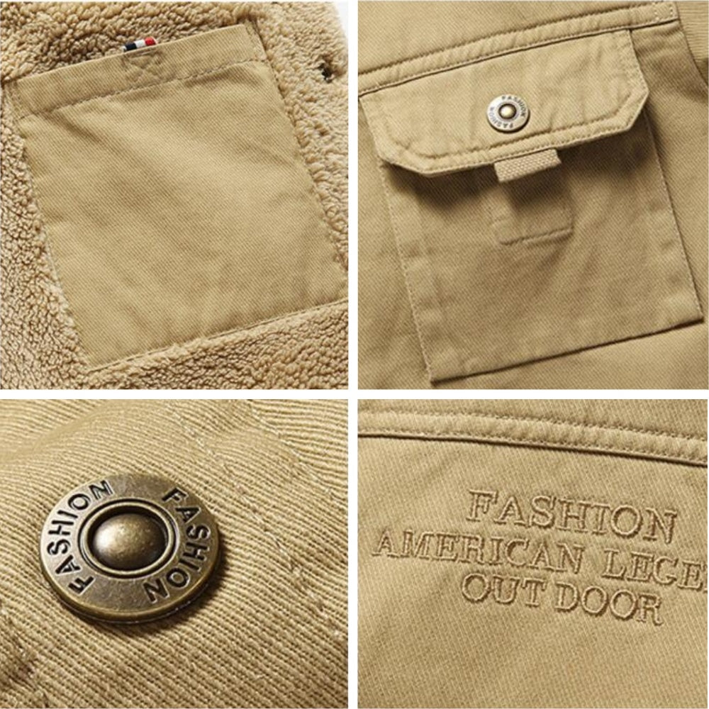 Jaqueta Masculina Inverno Forrada Sherpa Lombardi Estilo Old Money