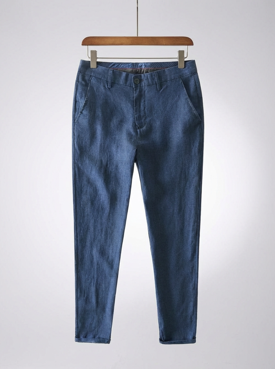 Calça Masculina em Linho Slim Fit Old Money Capri
