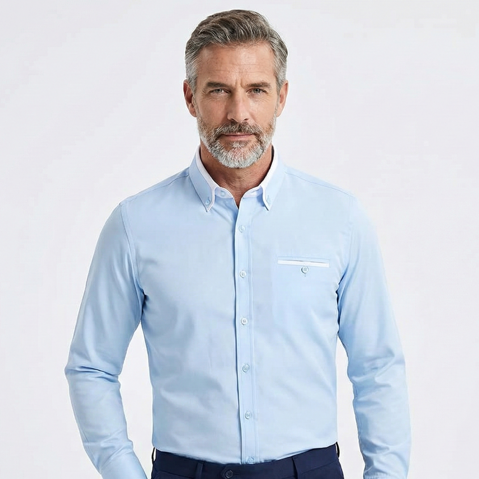 Camisa Social Masculina Verona Manga Longa Algodão Gola Colarinho