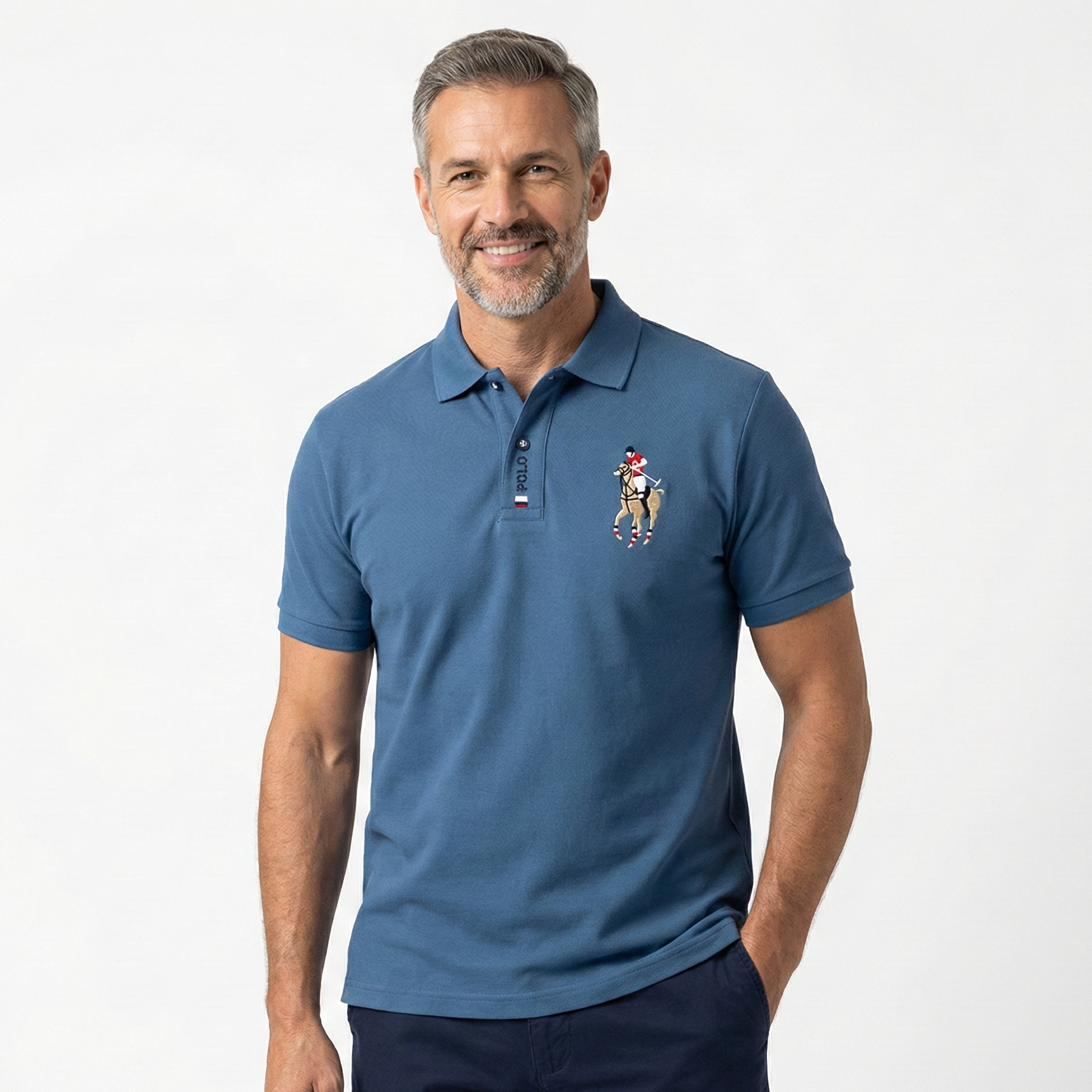 Camisa Polo Masculina Algodão Verona Manga Curta Bordada Casual