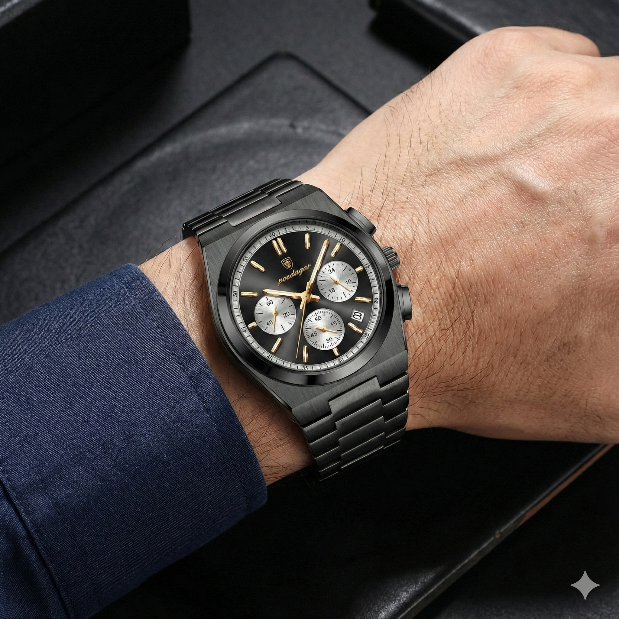 Relógio Masculino All Black Aço Inoxidável Quartzo Savoia – foto 3
