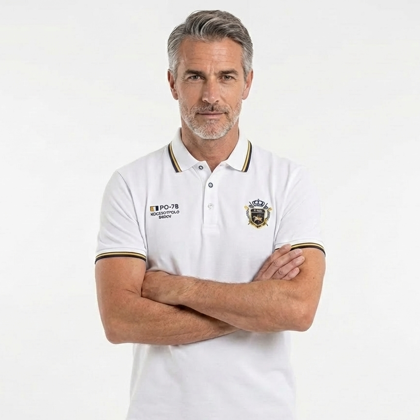 Camisa Polo Masculina Manga Curta Algodão Premium Casual Bordada