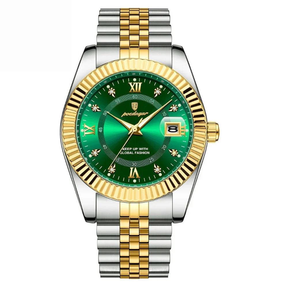Relógio Masculino Aço Inoxidável Quartzo Stellare – cor Verde