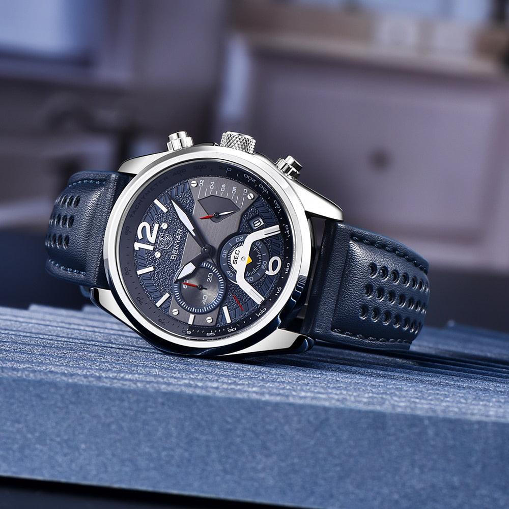 Relógio Masculino Cronógrafo Pulseira de Couro Quartzo Caproni – foto 4