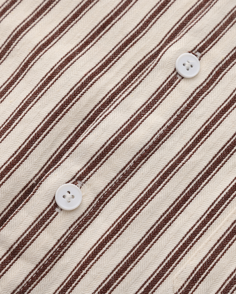 Camisa Masculina Listrada Manga Longa Alfaiataria Lecce - vista 7