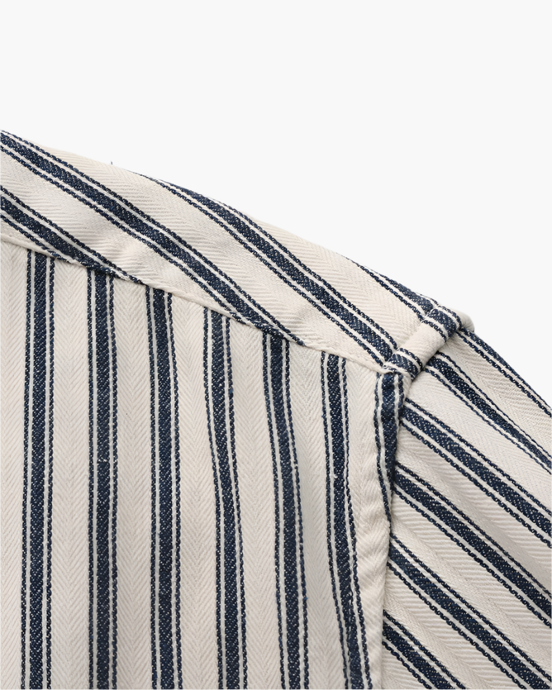 Camisa Masculina Listrada Manga Longa Alfaiataria Lecce - vista 12