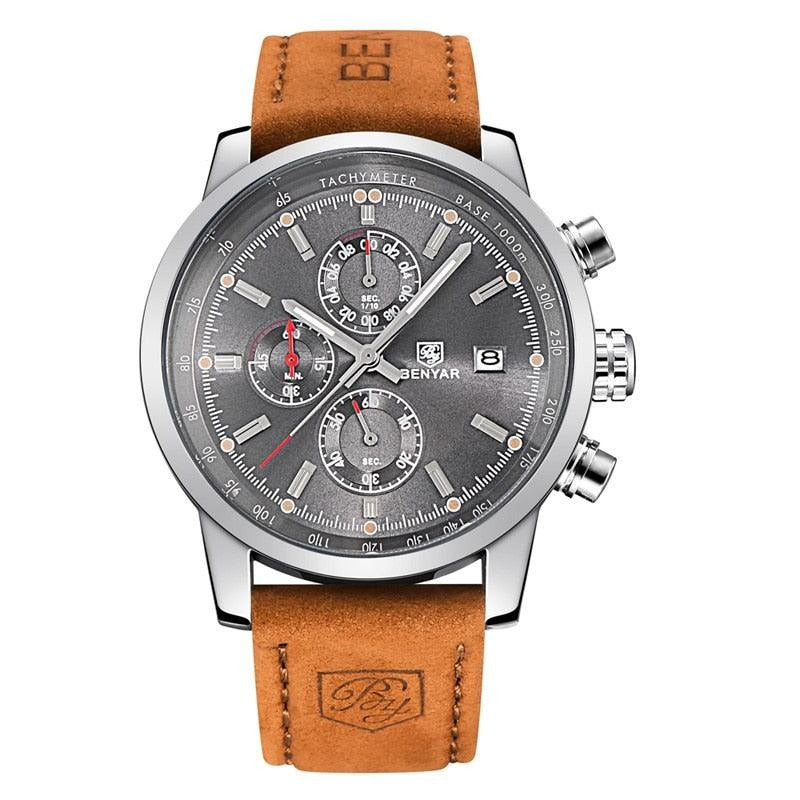 Relógio Masculino Cronógrafo Pulseira de Couro Quartzo Misano - vista 3