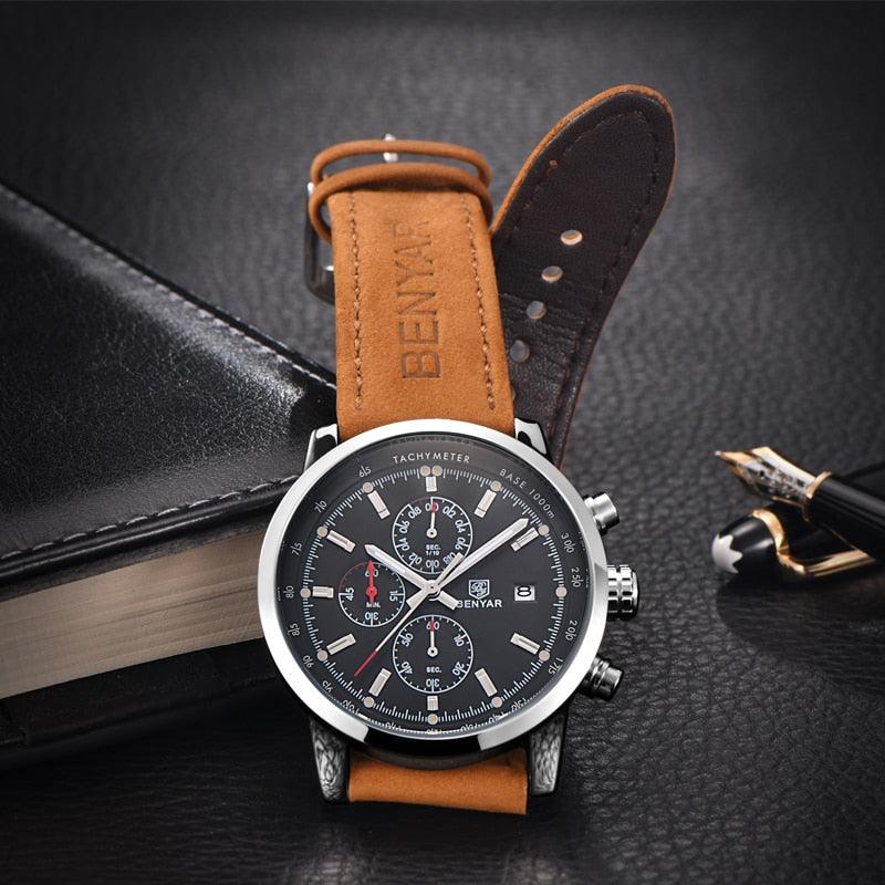 Relógio Masculino Cronógrafo Pulseira de Couro Quartzo Misano - vista 15