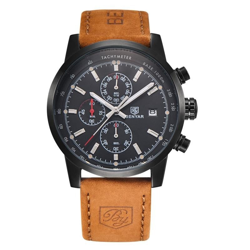 Relógio Masculino Cronógrafo Pulseira de Couro Quartzo Misano - vista 4