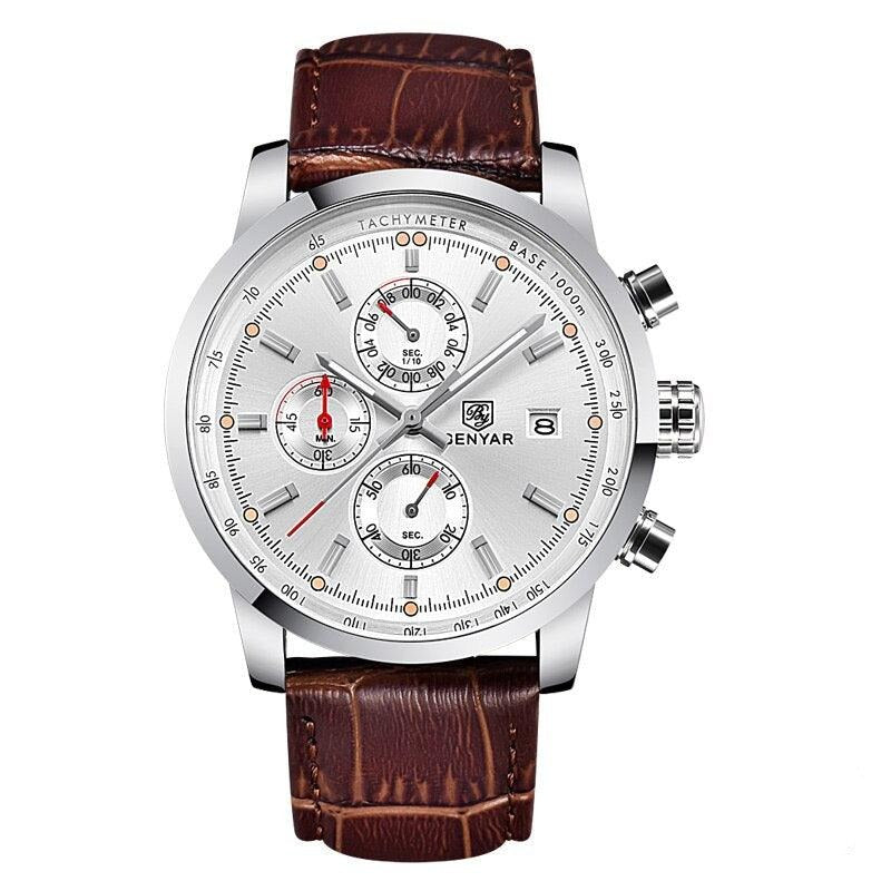 Relógio Masculino Cronógrafo Pulseira de Couro Quartzo Misano - vista 5