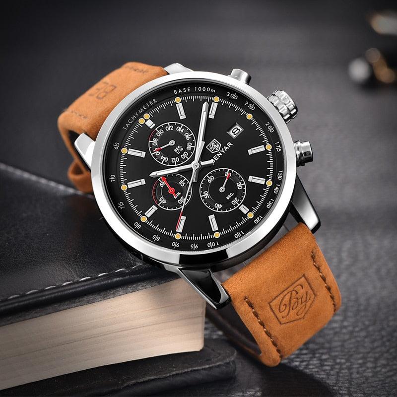Relógio Masculino Cronógrafo Pulseira de Couro Quartzo Misano - vista 16
