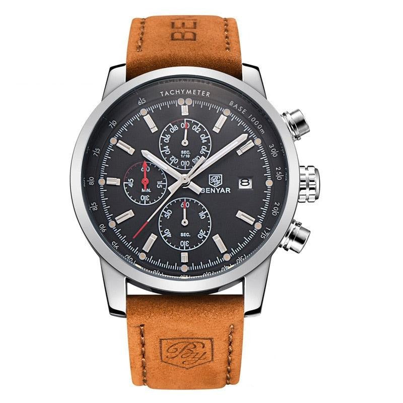 Relógio Masculino Cronógrafo Pulseira de Couro Quartzo Misano - vista 6
