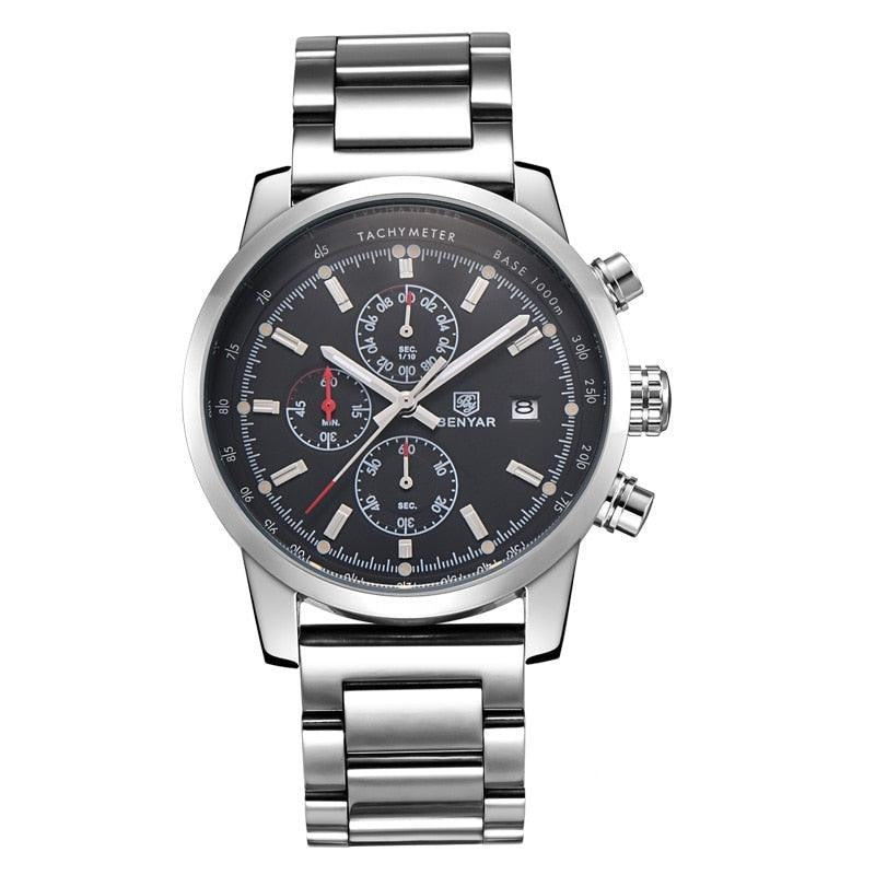 Relógio Masculino Cronógrafo Aço Inoxidável Quartzo Misano – cor Preto