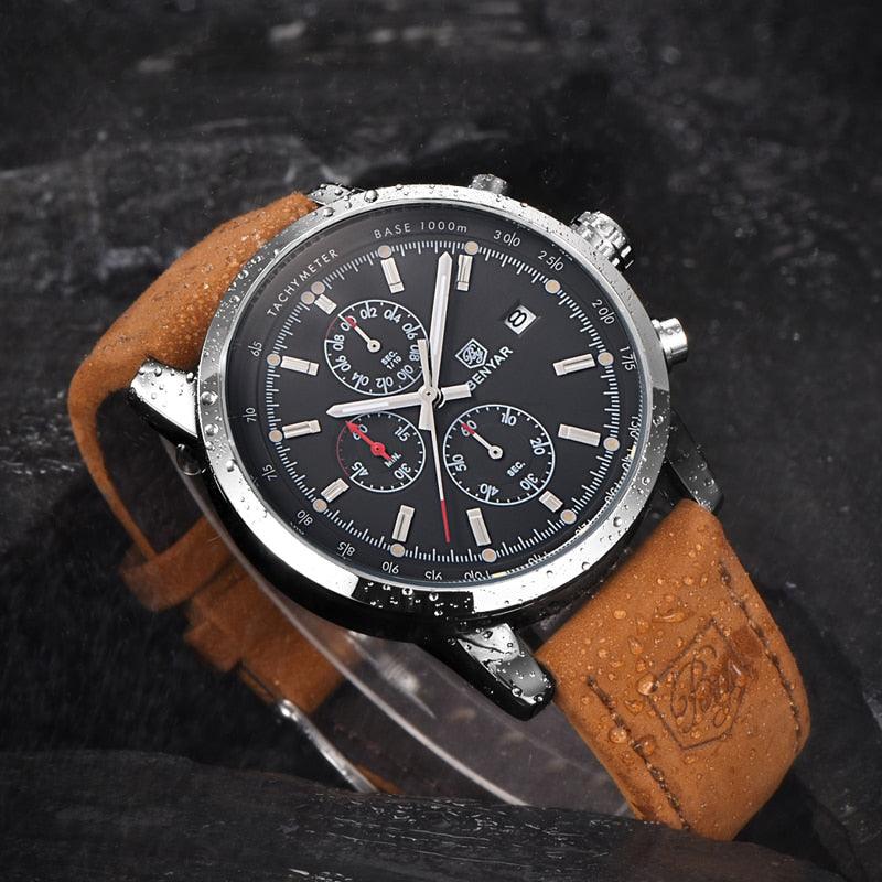 Relógio Masculino Cronógrafo Pulseira de Couro Quartzo Misano - vista 14