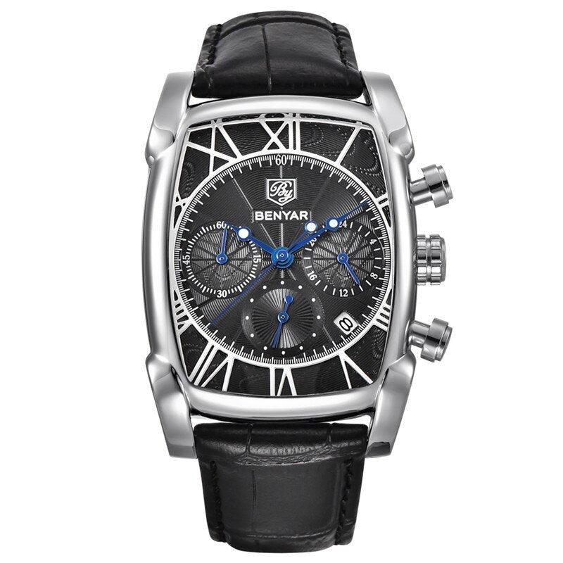 Relógio Masculino Pulseira de Couro Quartzo Ateneo – cor Preto