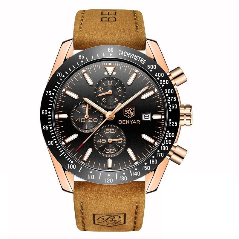 Relógio Masculino Cronógrafo Pulseira de Couro Quartzo Millennio - vista 4