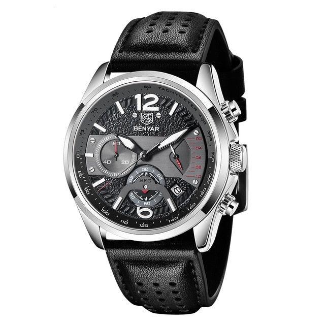 Relógio Masculino Cronógrafo Pulseira de Couro Quartzo Caproni – foto 1